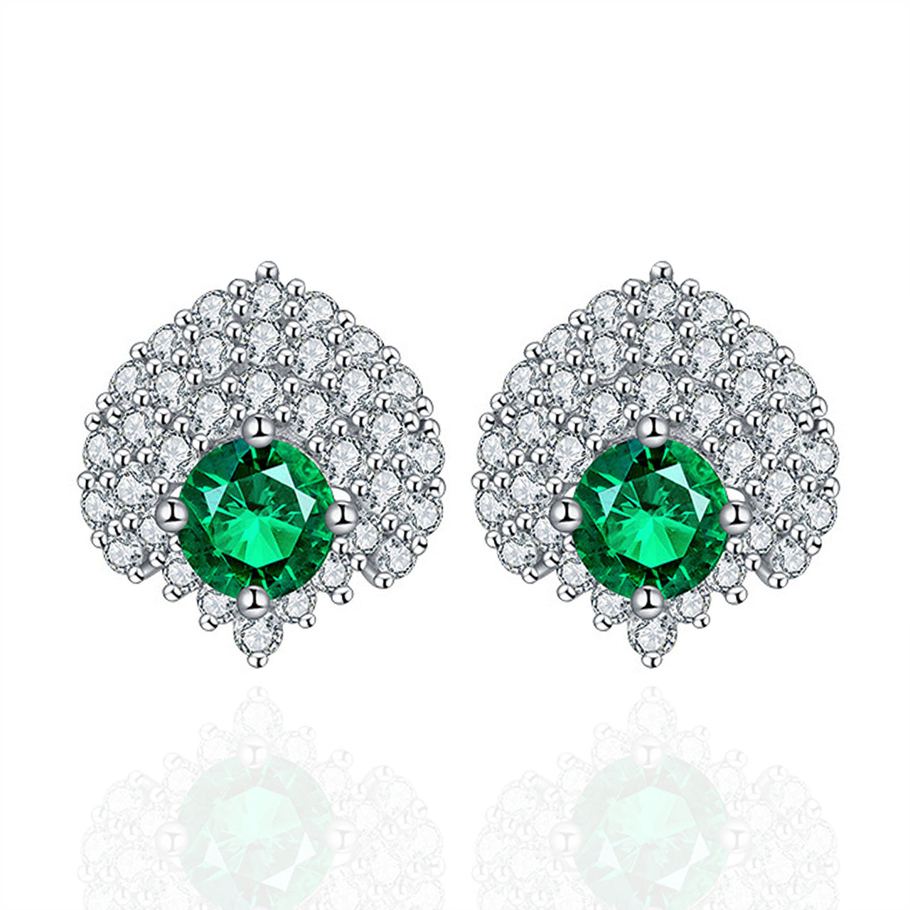 Emerald Unique Fashion Personality Round Stud Earrings