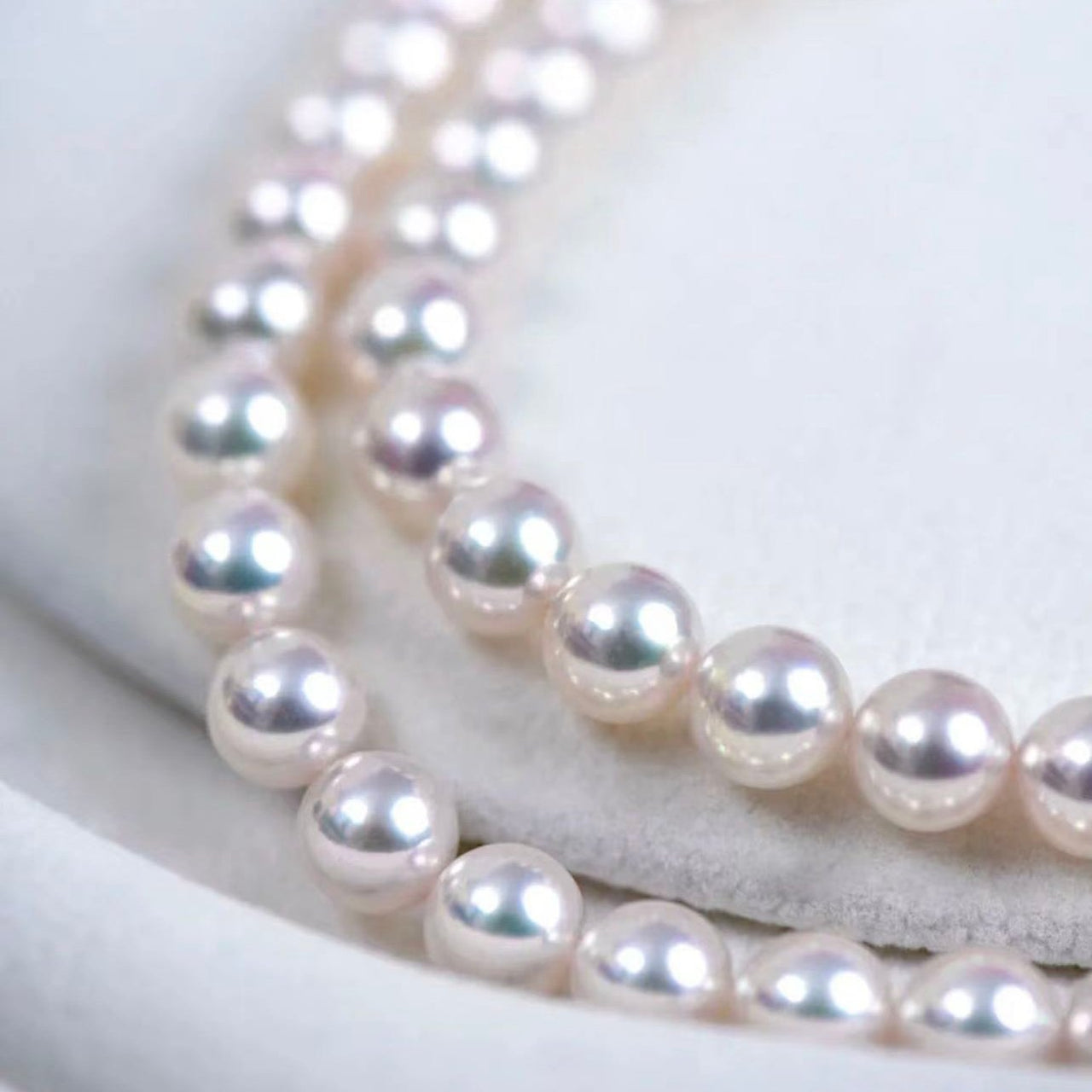 8-8.5mm Japanese Akoya White Pearl Necklace