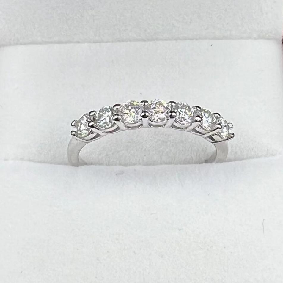 Moissanite Diamond Sterling Silver Engagement Ring , Stacking Ring