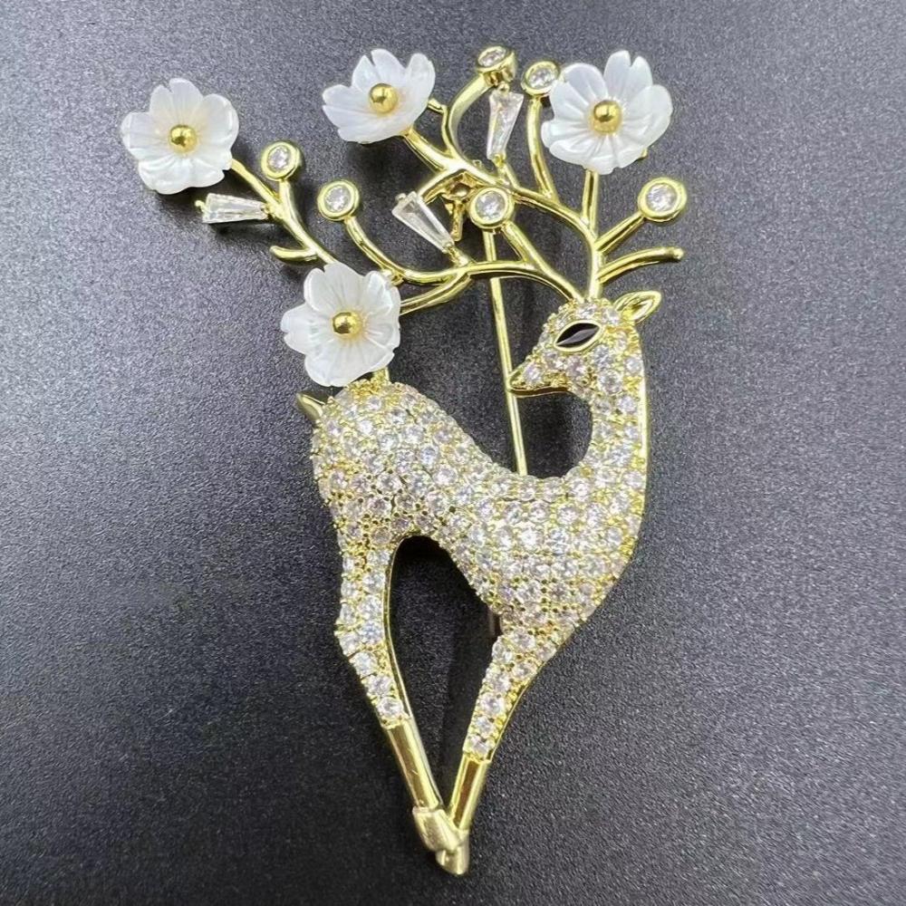 Mother-of-pearl Deer Brooch