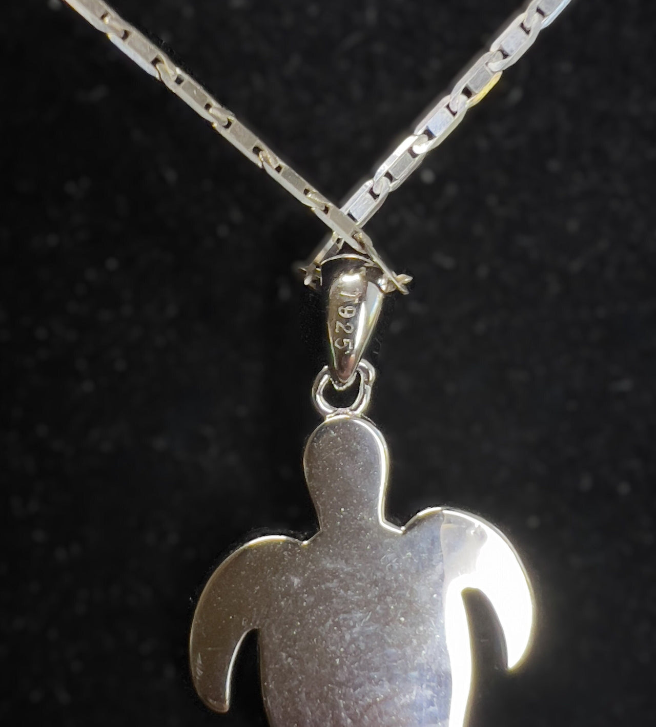 White Opal Turtle Sterling Silver Pendant Necklace