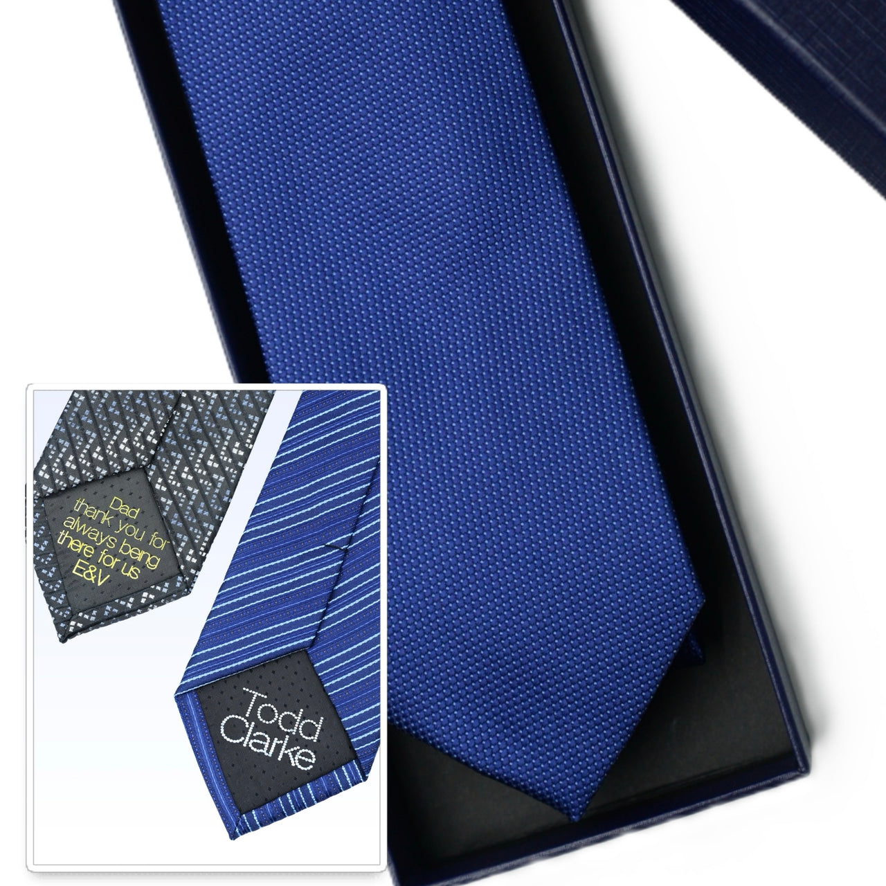 Personalized Dark Blue Sequin Tie