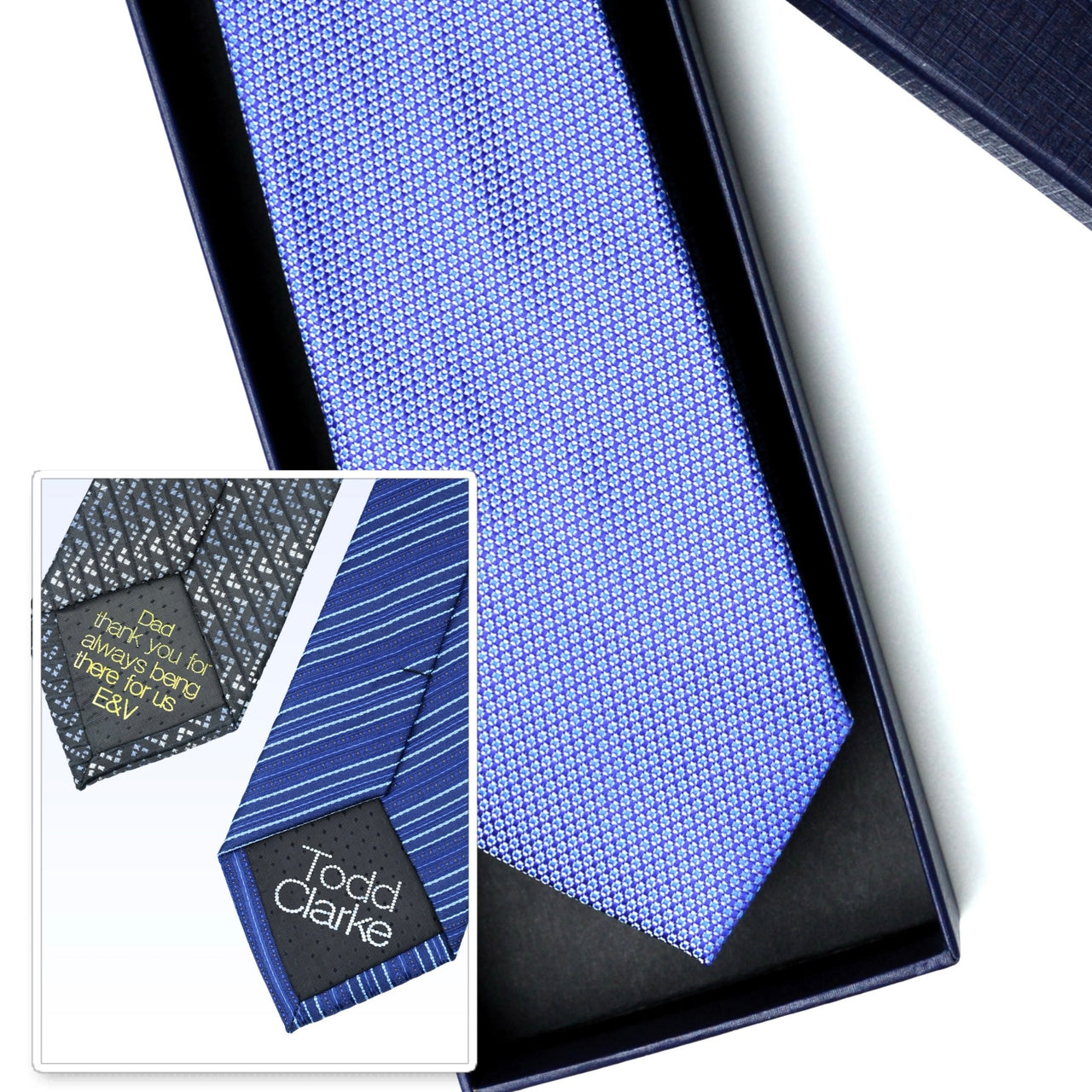 Personalized Light Blue Sequin Tie